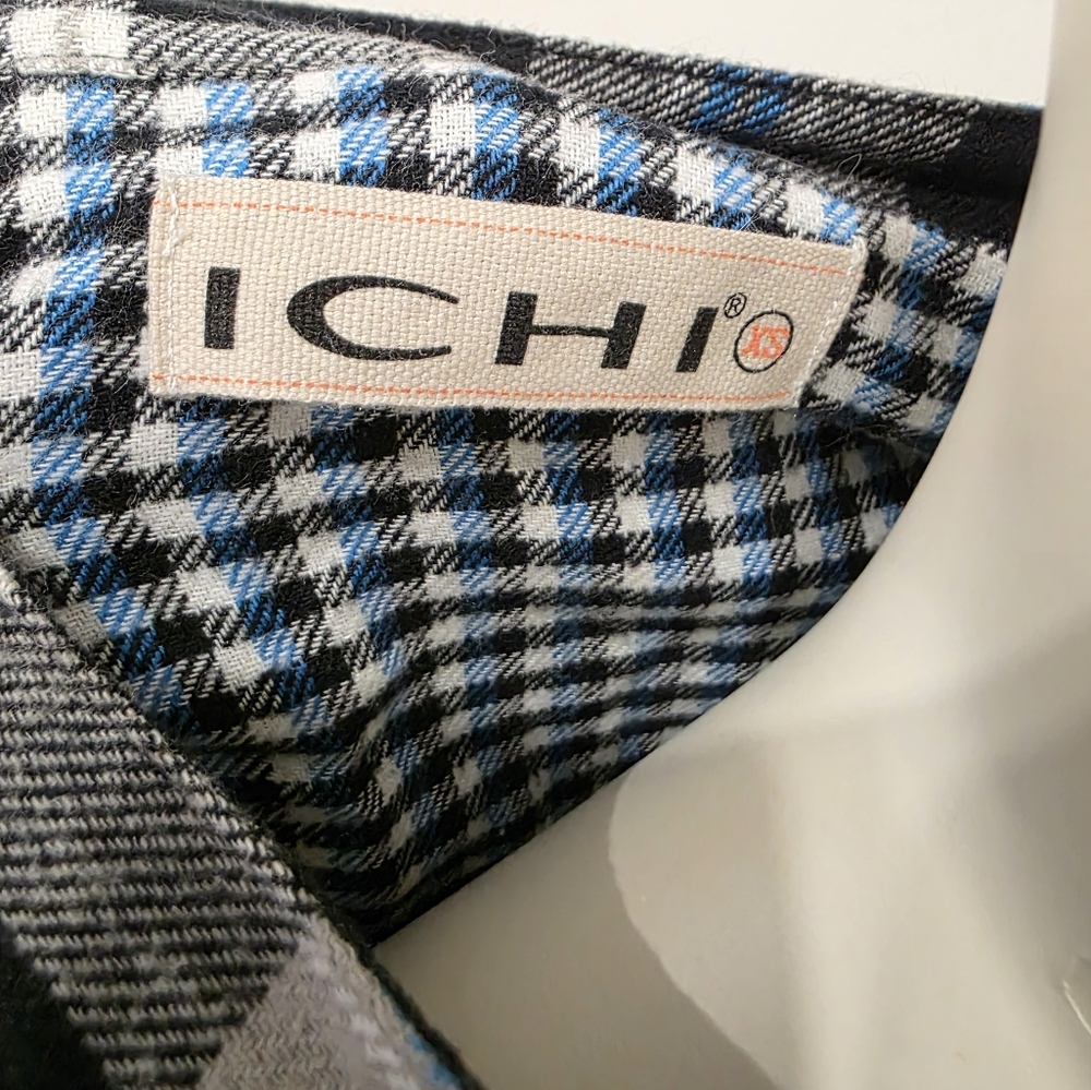 ICHI Flannel Plaid Shirt Dress XS - Picture 13 of 15